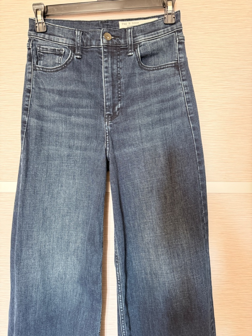 rag & bone Serena High Waist Wide Leg Jeans (Dark Wash) in sz. 25 - Picture 4 of 14
